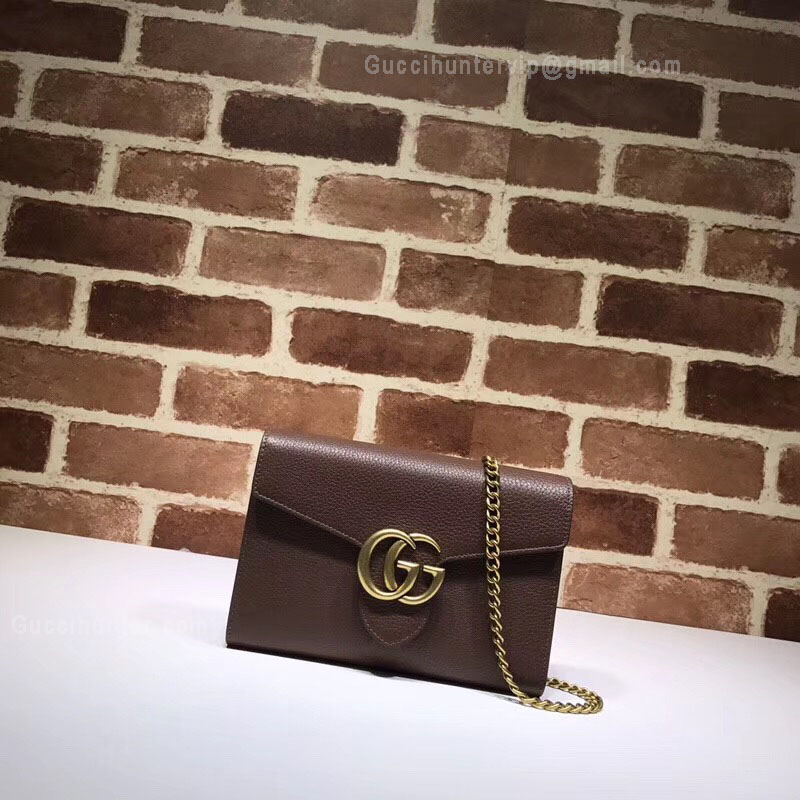 Gucci GG Marmonet Leather Mini Chain Bag Coffee 401232